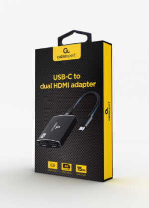 ADAPTADOR USB-C A DOBLE HDMI 4K 60HZ NEGRO
