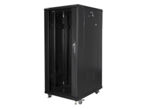 ARMARIO LANBERG 19" 27U 600X800 FLAT PACK NEGRO CON PUERTA DE CRISTAL