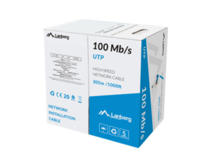 BOBINA CABLE RED LANBERG UTP RJ45 100 MB/S SOLIDO CCA AWG24 305M  AZUL