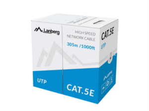 BOBINA CABLE RED LANBERG UTP RJ45 100 MB/S TRENZADO CCA AWG24 305M  GRIS