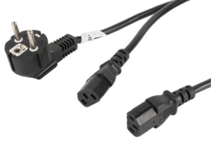 CABLE DE ALIMENTACION LANBERG SCHUKO CEE 7/7 A 2X IEC320 C13 2M