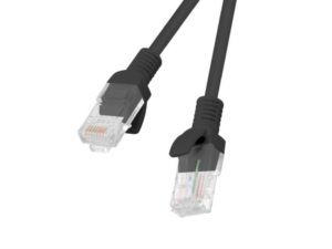 CABLE RED LANBERG LATIGUILLO CAT.5E UTP 1M NEGRO FLUKE  PASSED