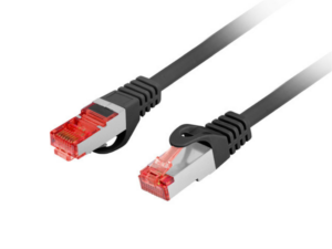 CABLE RED LANBERG LATIGUILLO CAT.6 S/FTP LSZH CU 0.25M NEGRO FLUKE  PASSED