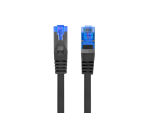 CABLE RED LANBERG LATIGUILLO CAT.6A S/FTP LSZH CCA 0.25M NEGRO FLUKE  PASSED