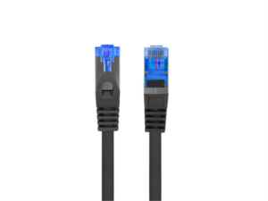 CABLE RED LANBERG LATIGUILLO CAT.6A S/FTP LSZH CCA 0.5M NEGRO FLUKE PASSED