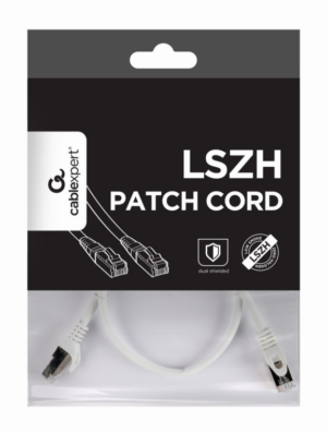 CABLE RED S-FTP GEMBIRD CAT 6A LSZH BLANCO 0,5 M