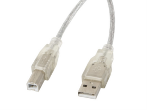 CABLE USB 2.0 LAMBERG USB-A MACHO A USB-B MACHO 1,8M FERRITA TRANSP