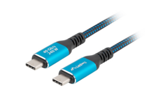 CABLE USB-C 4.0 LANBERG MACHO/MACHO 2M 240W 8K 60HZ NEGRO/AZUL