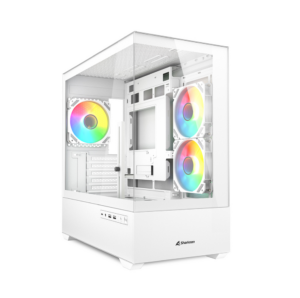 CAJA GAMING SHARKOON MK6 RGC MICRO ATX BLANCO 3XVENT 120MM 2XUSB SN FUENTE