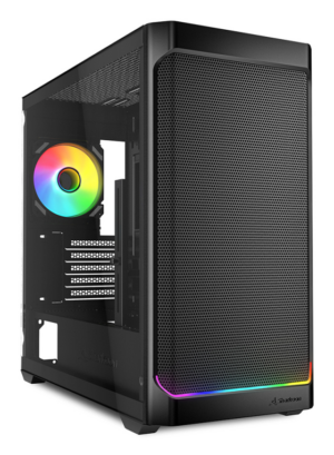 CAJA GAMING SHARKOON VK2 RGB ATX NEGRO 3XVENT 120MM 2XUSB SN FUENTE