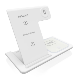 CARGADOR AISENS INALAMBRICO USB-C 3 EN 1 15W BLANCO