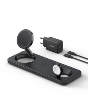 CARGADOR ANKER MAGGO MAGNETIC WIRELESS CHARGER (15W 3-IN-1 PAD BLACK)