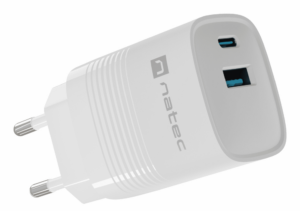 CARGADOR NATEC RIBERA GAN 30W PD3.0 QC3.0 1XUSB-A + 1XUSB-C BLANCO