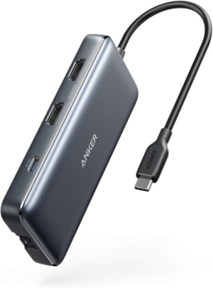 HUB USB ANKER TIPO C A 2xUSB 3.0 2xHDMI 1xSD+microSD 1xETHERNET 1xTIPO C NEGRO