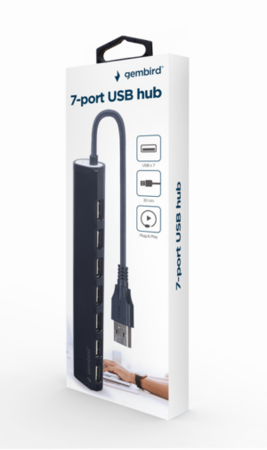 HUB USB GEMBIRD 2.0 7 PUERTOS NEGRO