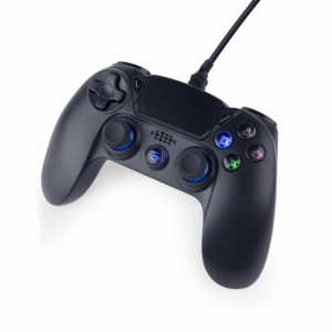 MANDO DE JUEGO GEMBIRD CON VIBRACION CON CABLE PARA PLAYSTATION 4 O PC, NEGRO