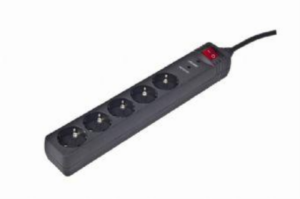 PROTECTOR CONTRA SOBRETENSIONES GEMBIRD 5 ENCHUFES 4,5 M NEGRO