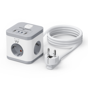 REGLETA CUBO EWENT BLOQUE 3 TOMAS SHUCKO & 2 USB-A & 2USB-C