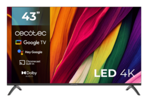 TELEVISION LED DE 43" CECOTEC 4K UHD GOOGLE TV HDMI USB GOOGLE VOICE CHROMECAST