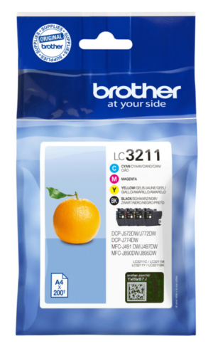TINTA BROTHER LC3211VAL PACK NEGRO CIAN AMARILLO MAGENTA