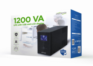 UPS GEMBIRD CON USB Y DISPLAY LCD 1200 VA NEGRO