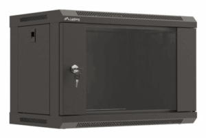 ARMARIO LANBERG MURAL RACK 19" 6U 540X350 FLAT PACK NEGRO PUERTA CRISTAL