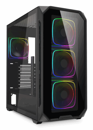 CAJA GAMING ATX SHARKOON AK5G RGB 4XVENT 120MM 3XUSB SN FUENTE NEGRO