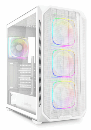 CAJA GAMING ATX SHARKOON NAK5M RGB 4XVENT 120MM 3XUSB SN FUENTE BLANCO