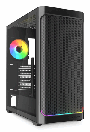 CAJA GAMING AXT SHARKOON AK4W  4XVENT 120MM 3XUSB SN FUENTE NEGRO RGB STRIP