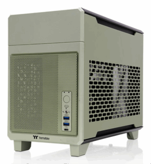 CAJA THERMALTAKE TR100 MINI-ITX USB 3.2 Cx1 USB 3.0 x 2 SN FUENTE VERDE MATCHA