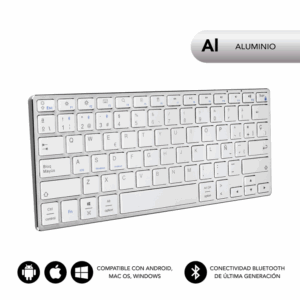 TECLADO SUBBLIM KEYBOARD ADVANCE COMPACT BLUETOOTH SILVER