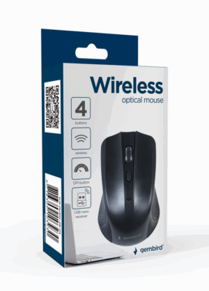 RATON GEMBIRD OPTICO 4 BOTONES NEGRO RF INALAMBRICO PILAS
