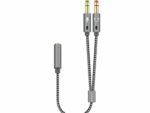 CABLE ADAPTADOR AISENS AUDIO JACK 3.5 4P/H-2XJACK 3.5 3P/M 25CM