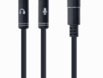 CABLE ADAPTADOR GEMBIRD-HEMBRA 4PINES 3,5MM A 2 STEREO 3,5MM NEGRO, C.METALIC