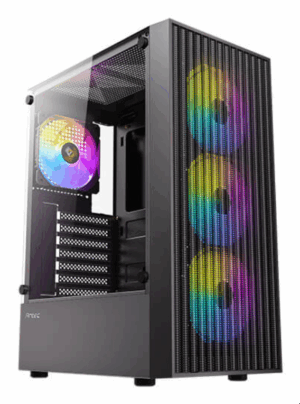 CAJA ANTEC AX27 ARGB ATX NEGRO 4XVENT 120MM 2XUSB SN FUENTE