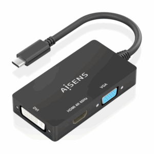 CONVERSOR AISENS USB-C A DVI/H HDMI/H VGA/H NEGRO 15CM
