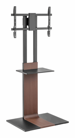 SOPORTE AISENS SUELO BANDEJA DVD PARA MONITOR TV 50KG 37-86 NEGRO-MARRON