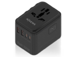 ADAPTADOR AISENS ENCHUFE UNIVERSAL VIAJE CARGADOR USB GAN 25W NEGRO