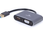 ADAPTADOR DE PANTALLA GEMBIRD USB A HDMI , VGA, GRIS ESPACIAL