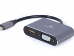 ADAPTADOR DE PANTALLA GEMBIRD USB TIPO C A HDMI , VGA, GRIS ESPACIAL