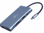 ADAPTADOR MULTIP GEMBIRD USBC 7EN1 HUB3.0,HDMI,VGA,PD,LECTOR TARJETAS,AUDIOGRIS