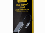 ADAPTADOR MULTIPUERTO USB TIPO C 3 EN 1 PUERTO USB HDMI PD PLATA