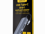 ADAPTADOR MULTIPUERTO USB TIPO-C 8 EN 1 PLATA