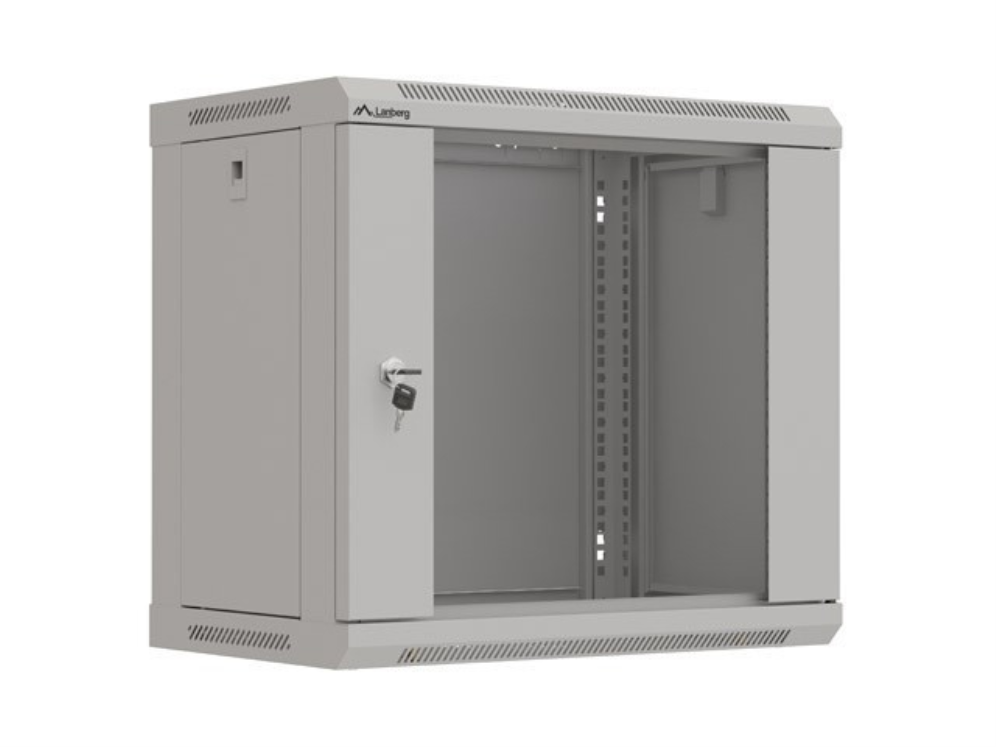 ARMARIO LANBERG MURAL RACK 19" 9U 540X350 FLAT PACK GRIS PUERTA CRISTAL