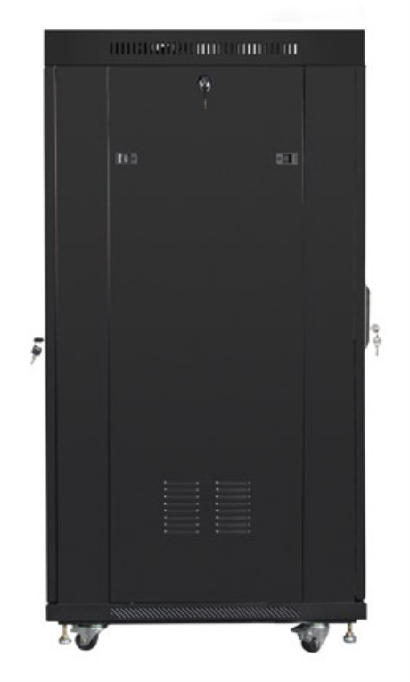 ARMARIO LANBERG RACK 19" 27U 600X800 FLAT PACK PUERTA MESH NEGRO CON LCD