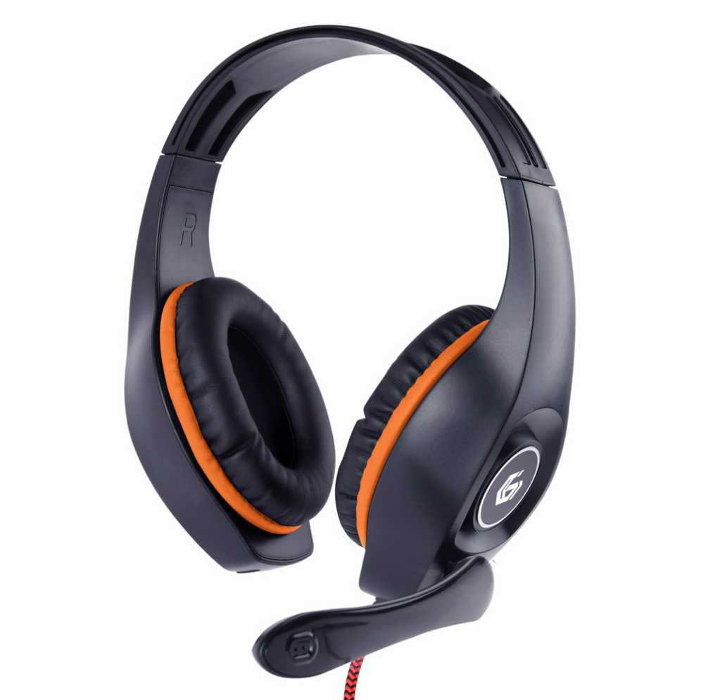 AURICULARES GAMING GEMBIRD GHS-05-O NARANJA NEGRO MICROFONO ALAMBRICO JACK 3.5MM