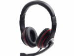 AURICULARES GEMBIRD MHS-03-BKRD NEGRO ROJO MICROFONO ALAMBRICO 3.5MM
