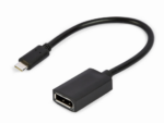 CABLE ADAPTADOR USB TIPO-C A DISPLAYPORT 4K 15 CM NEGRO