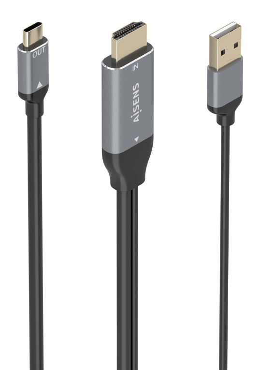CABLE CONVERSOR AISENS HDMI V2.0 A USB-C 4K@60HZ 1.8M NEGRO