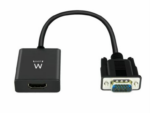 CABLE CONVERTIDOR EWENT VGA MACHO - HDMI HEMBRA CON AUDIO 0,20 METROS